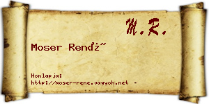 Moser René névjegykártya